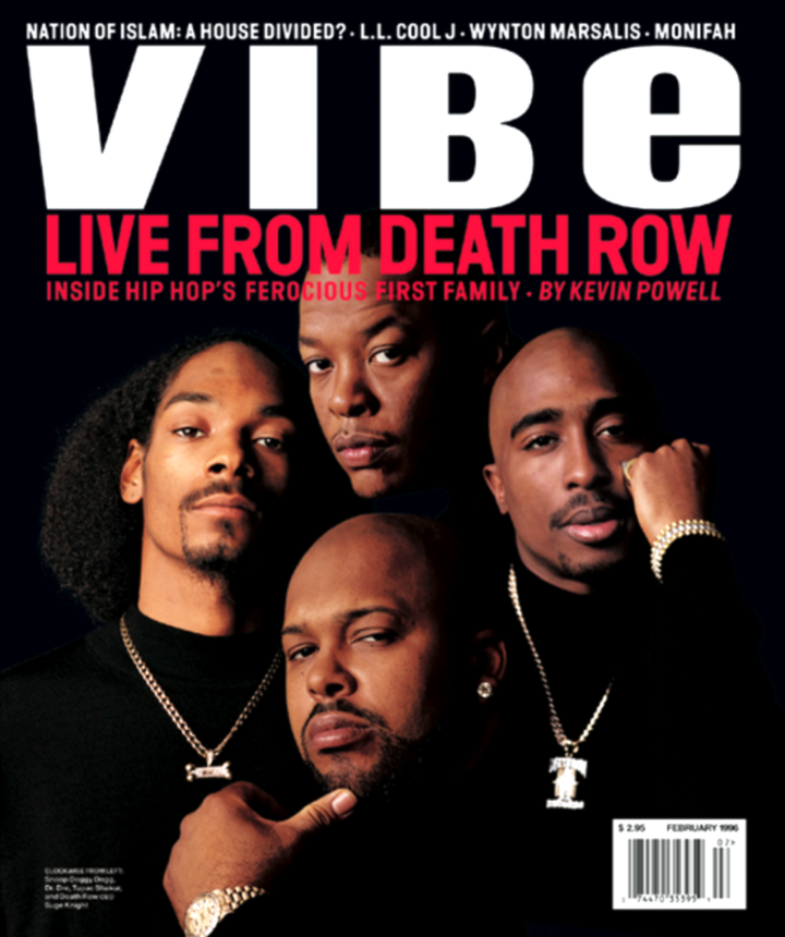 Vibe magazine Live From Death Row cover with Snoop, Dr. Dre, Suge Knight and 2Pac