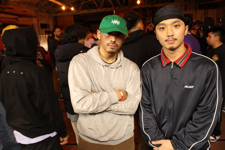 Two b-boys posing in the crowd at Break LA Short and Sweet, Venice, January 2024