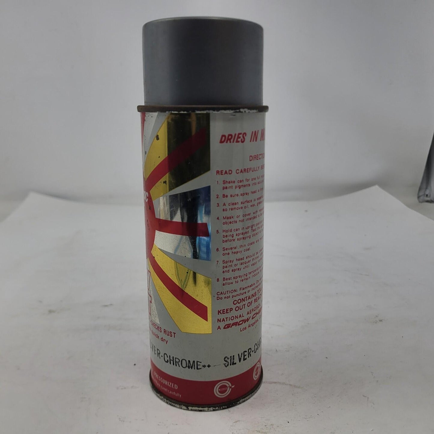 RARE Vintage PAINT-O-MATIC FIVE STAR Graffiti Silver Chrome Spray Paint Can
