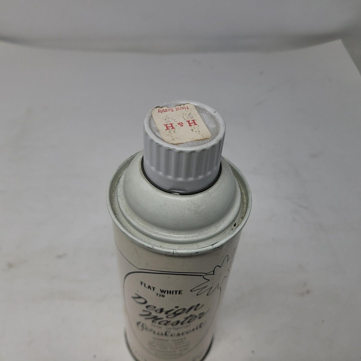 Vintage Design Master Floralescent Spray Paint Metal Lid Flat White empty Can