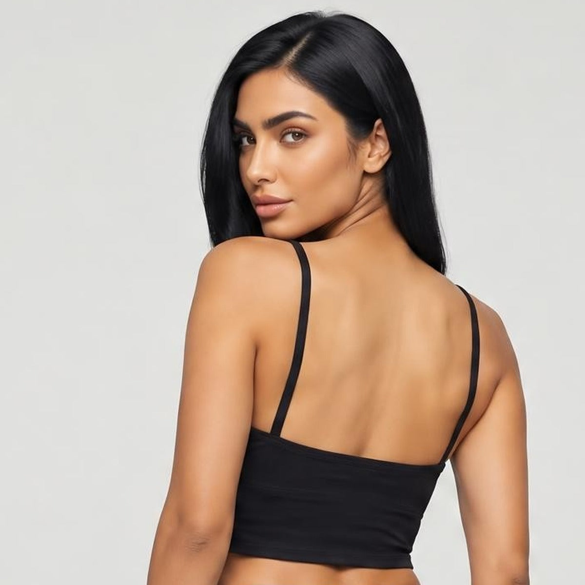 AI-generated model wearing The Junglist Cropped Tank, back view