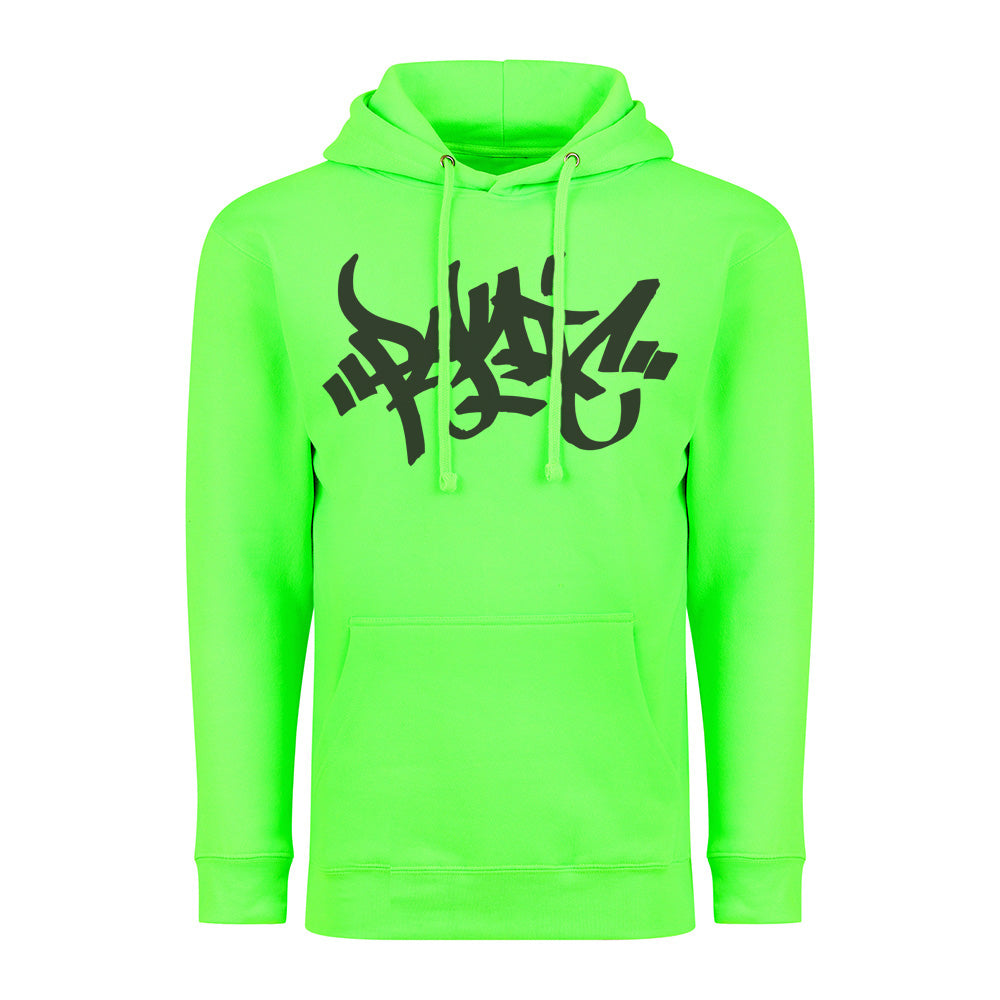 THE NEON GREEN TAG LOGO HOODED SWEATSHIRT