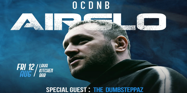Flyer for OCDNB with Airglo and special guest the Dumbsteppaz, Lava Kitchen Bar, Santa Ana