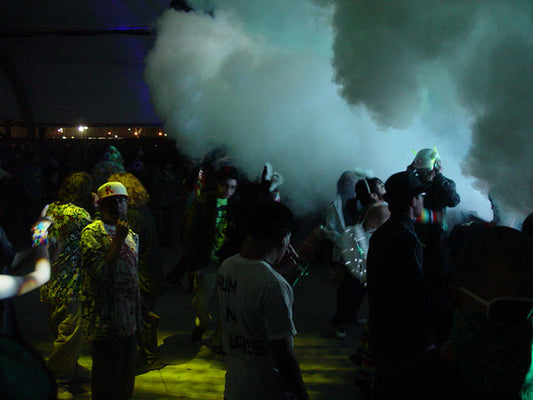 Smoke rolling over a packed dance floor at Together as One, Los Angeles, 2008. Photo: Don Landrum.