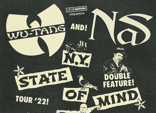 Flyer for the Wu-Tang Clan and Nas N.Y. State of Mind Tour 2022