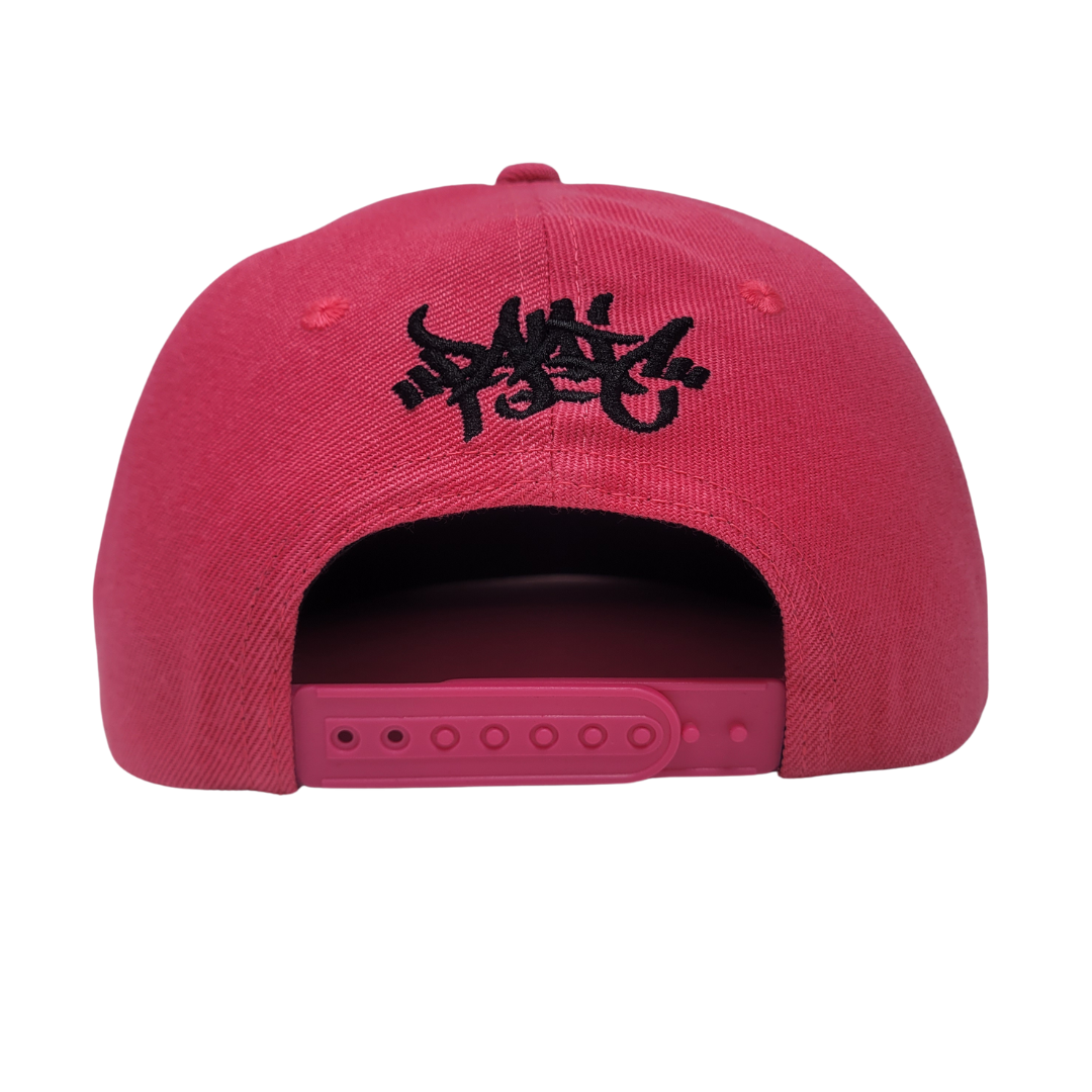 THE 3D HOT PINK & BLACK TAG LOGO SNAPBACK BASEBALL HAT