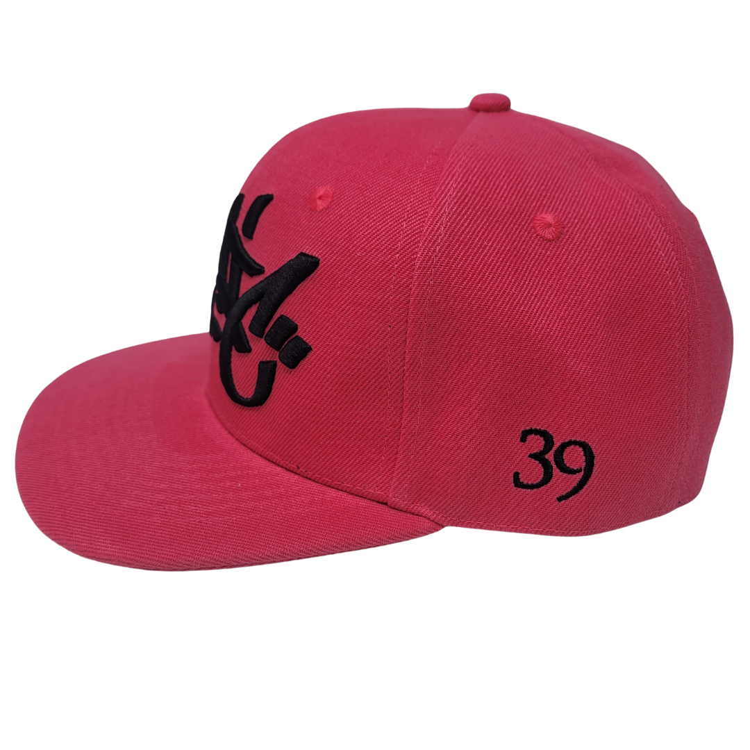 THE 3D HOT PINK & BLACK TAG LOGO SNAPBACK BASEBALL HAT