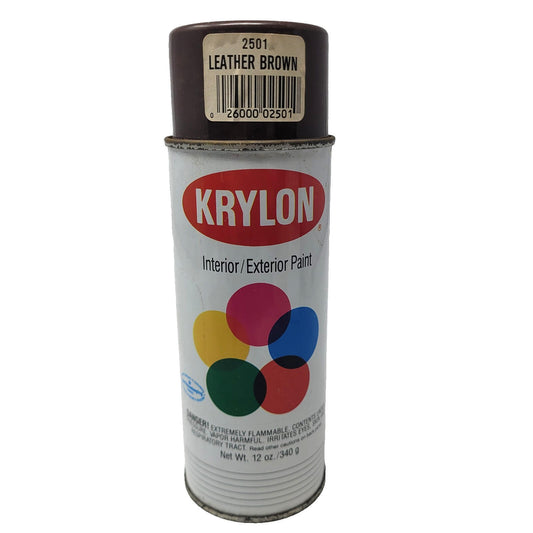 Vintage Krylon Leather Brown 2501 1991 90s Barcode Label Spray Paint Can