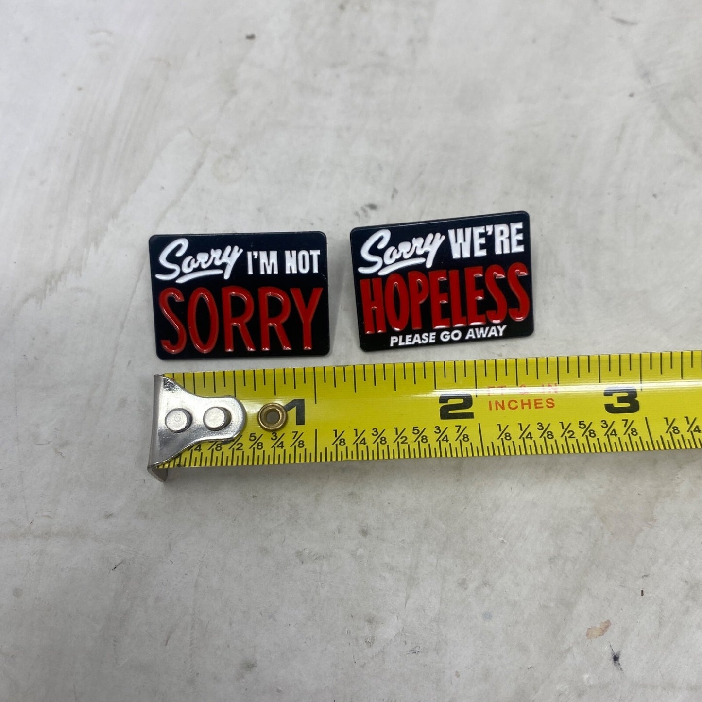 Sorry Enamel Pins Jewelry Accessories 2 piece