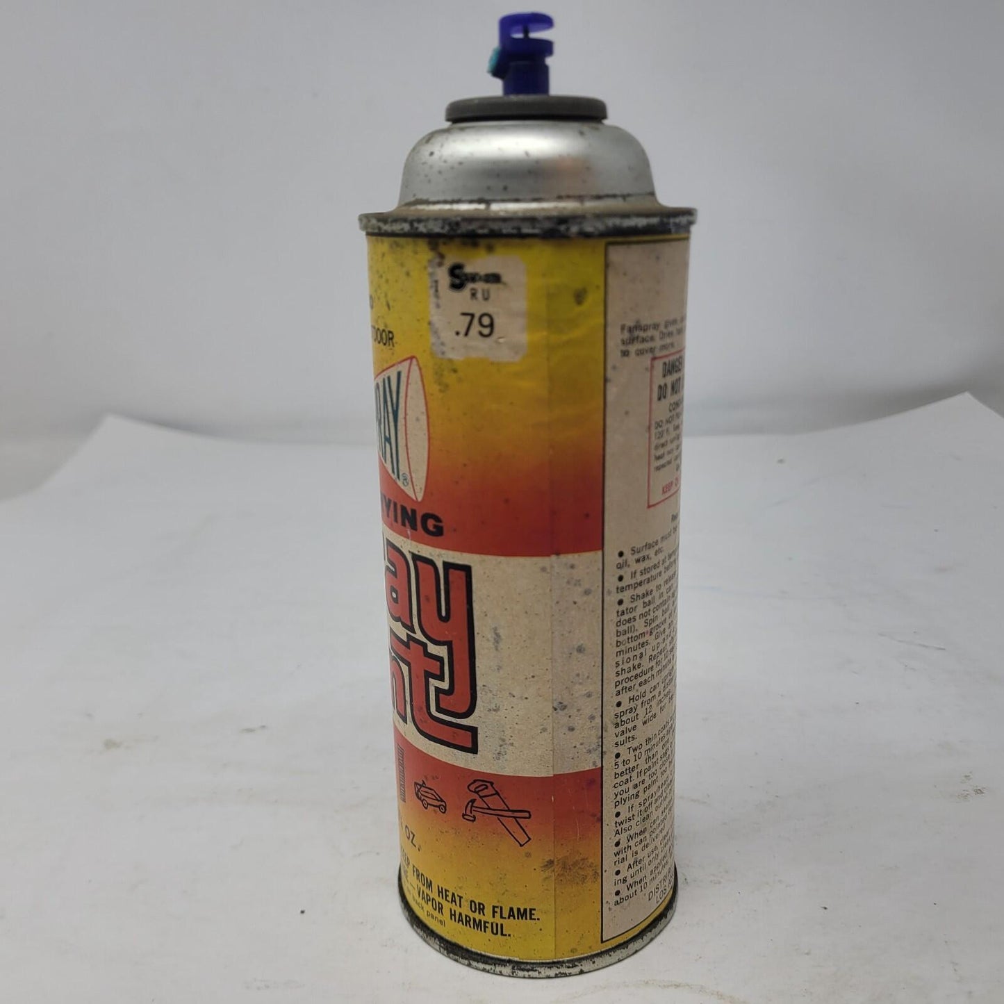 Vtg 1960's 1970's Fanspray Fast Drying #509 Avocado Paper Label Spray Paint Can
