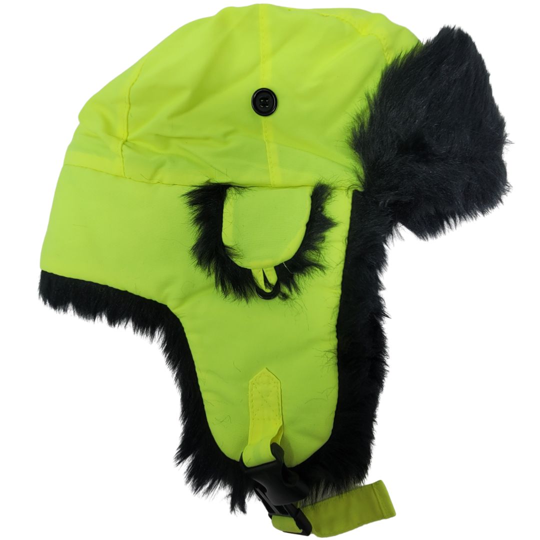 The Side Logo Aviator Hat in Neon Yellow and Black