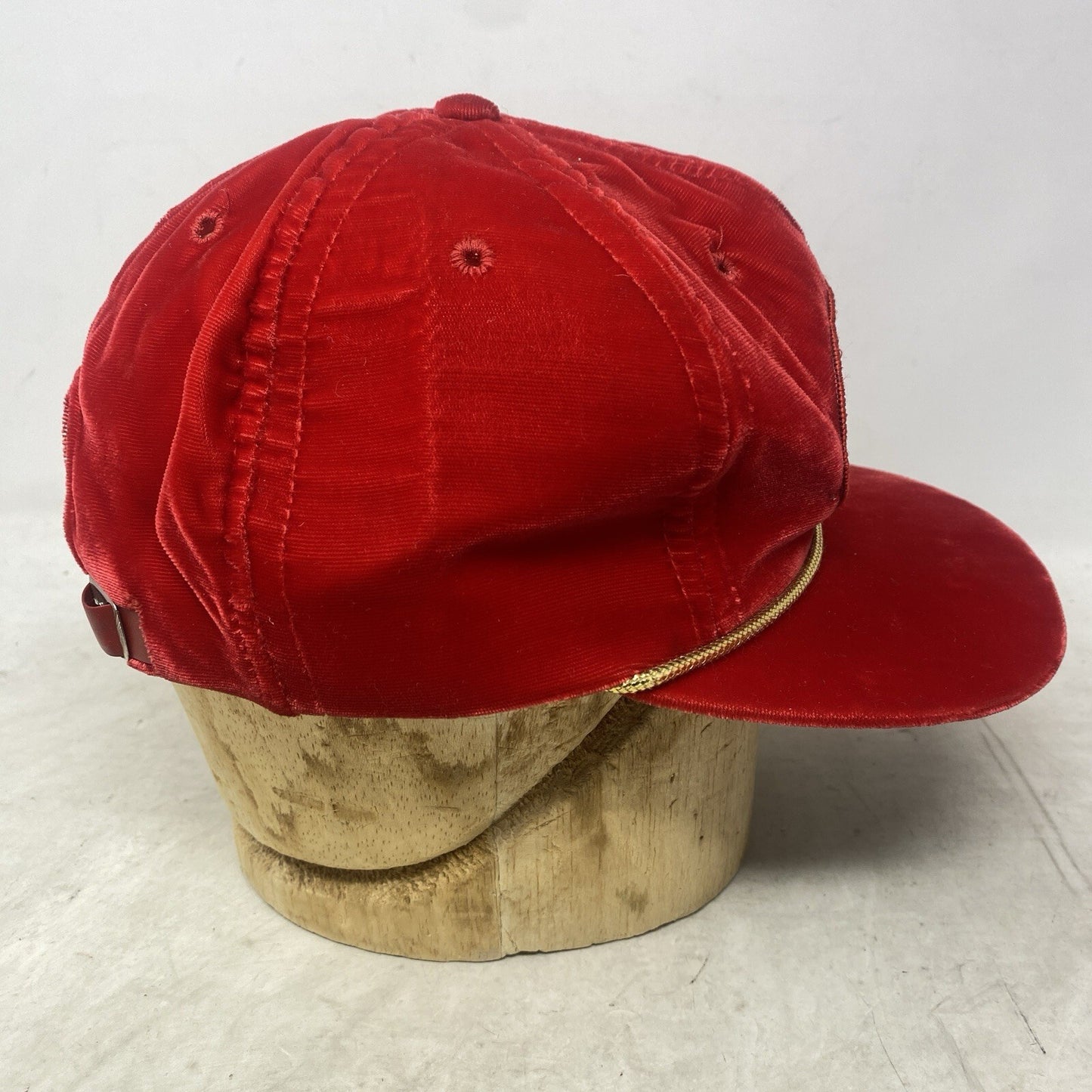 VTG Union Pacific Railroad baseball cap  size Medium Adjustable Velvet red Hat - Panic 39