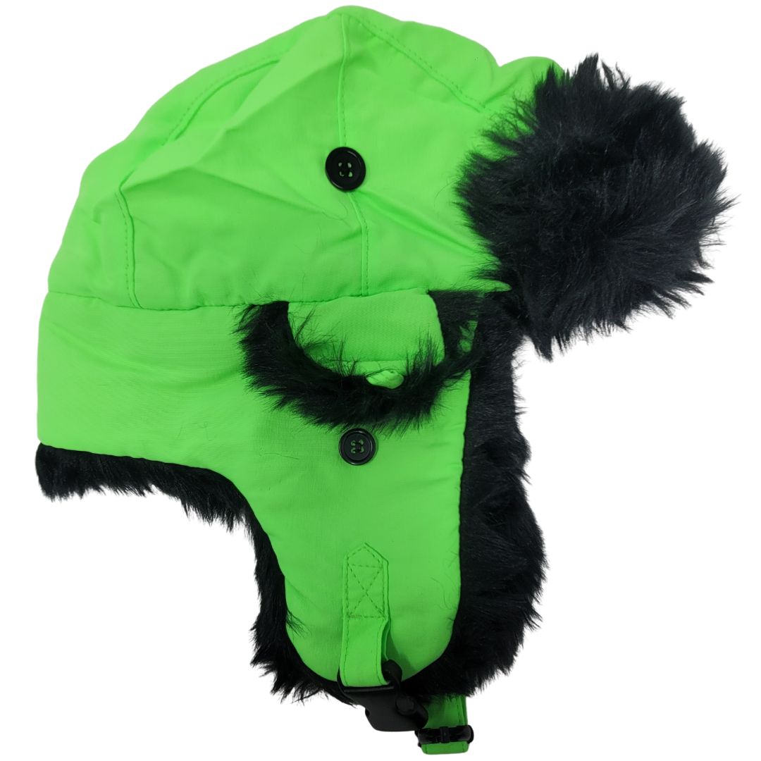 The Side Logo Aviator Hat in Neon Green and Black