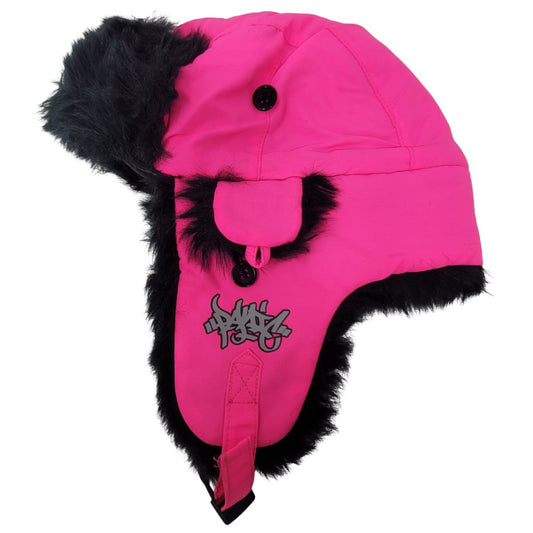 The Side Logo Aviator Hat in Neon Pink and Black