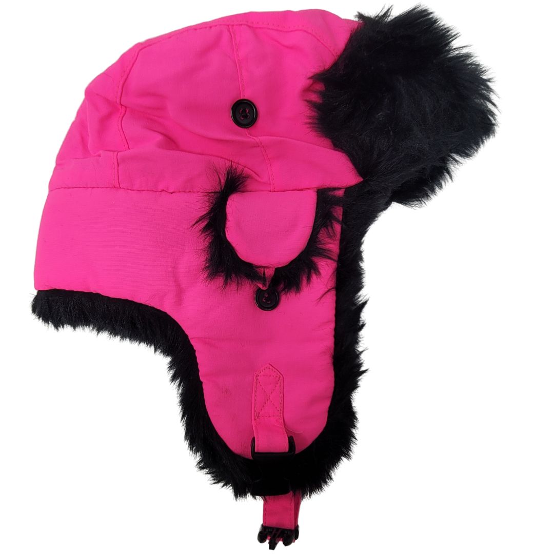 The Side Logo Aviator Hat in Neon Pink and Black