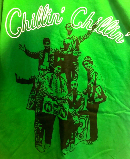 Mens Manifest T shirt Green print chillin Hip Hop Ghetto Blaster Boom Box sz XL - Panic 39