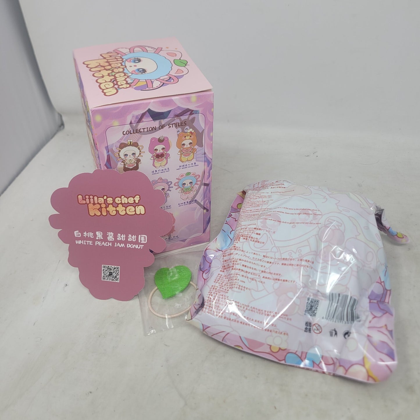 Liila Chef Kitten White Peach Jam Donut Plush Figure Baby Three Blind Box V4 - Panic 39