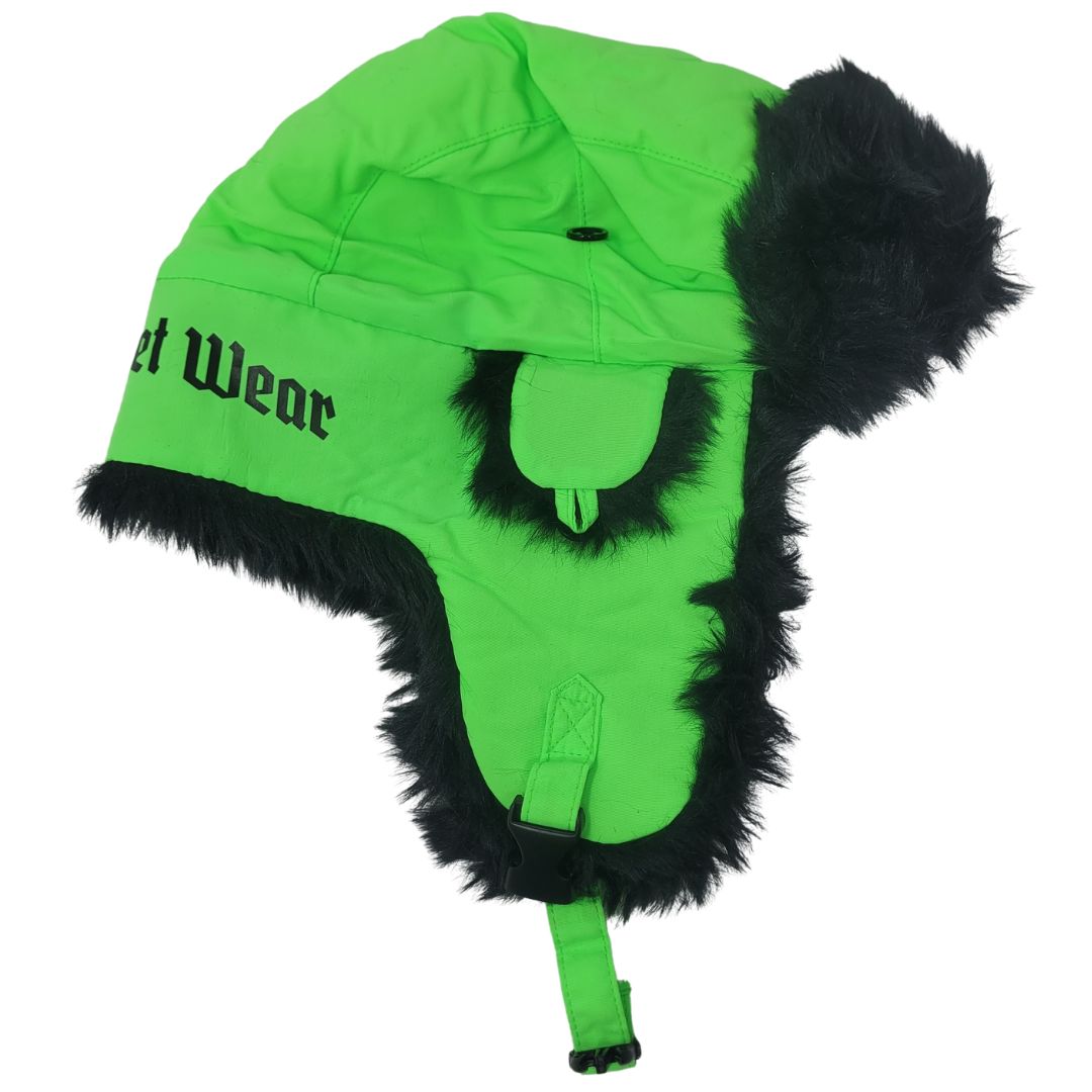 The Old E Aviator Hat in Neon Green and Black