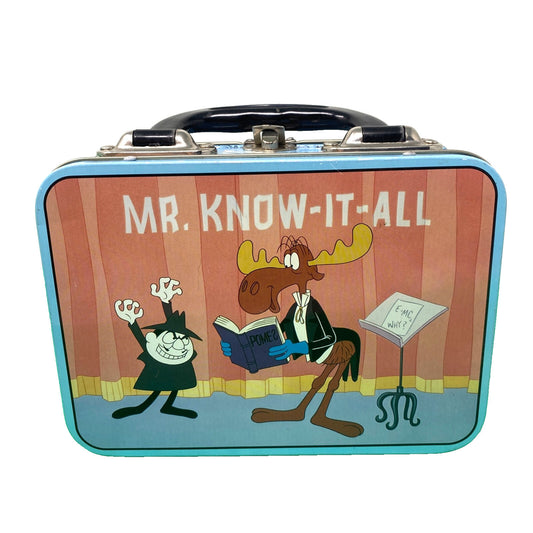Rocky & Bullwinkle Mr. Know-It-All Metal Tin Box w/ Handle