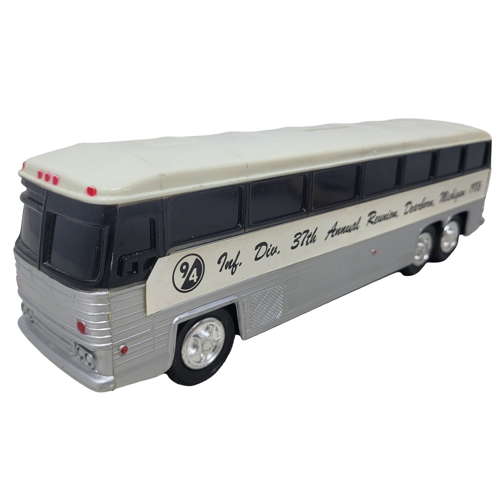 94th Infantry Division 1986 Reunion Vintage MCI Bus Plastic Coin Bank WWII - Panic 39
