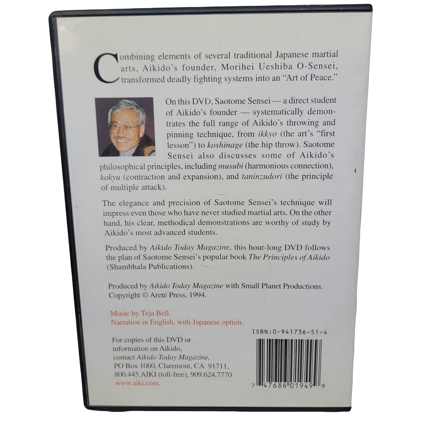 The Principles of Aikido DVD Shihan Mitsugi Saotome Aikido Today Magazine