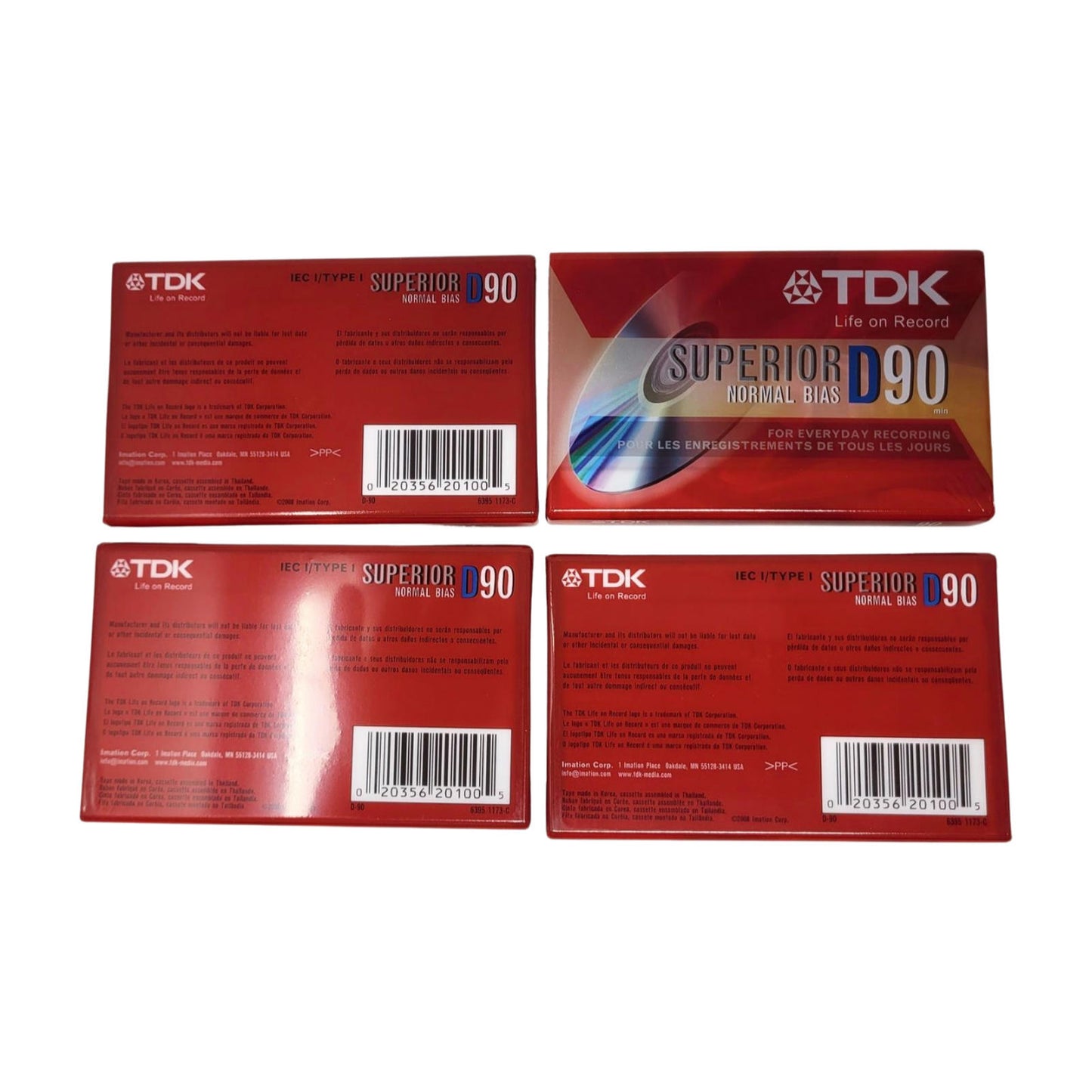 NEW Lot of 4 TDK Superior D90 Normal Bias Tapes For Everyday Recording Cassette
