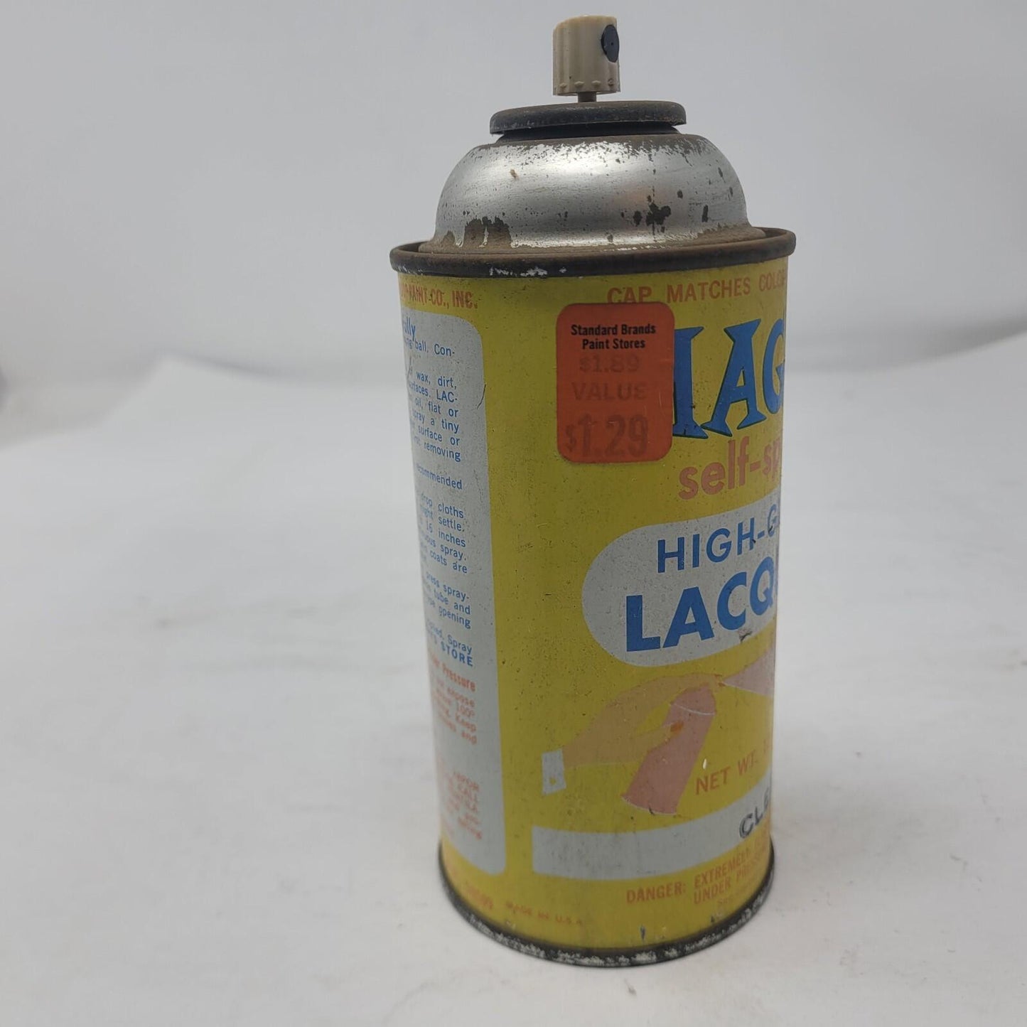 Vintage Spray Paint Can 1960's Magic Self-Spray High Gloss Laquer Clear 12oz
