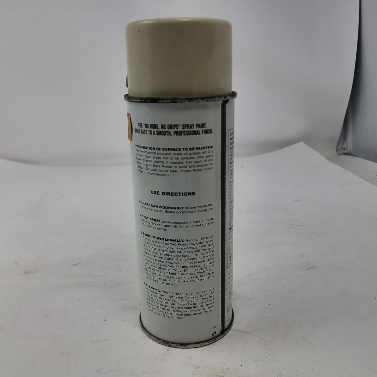 Vintage Krylon Almond 1506 Borden Era Spray Paint Can.  Bar Code Lid.