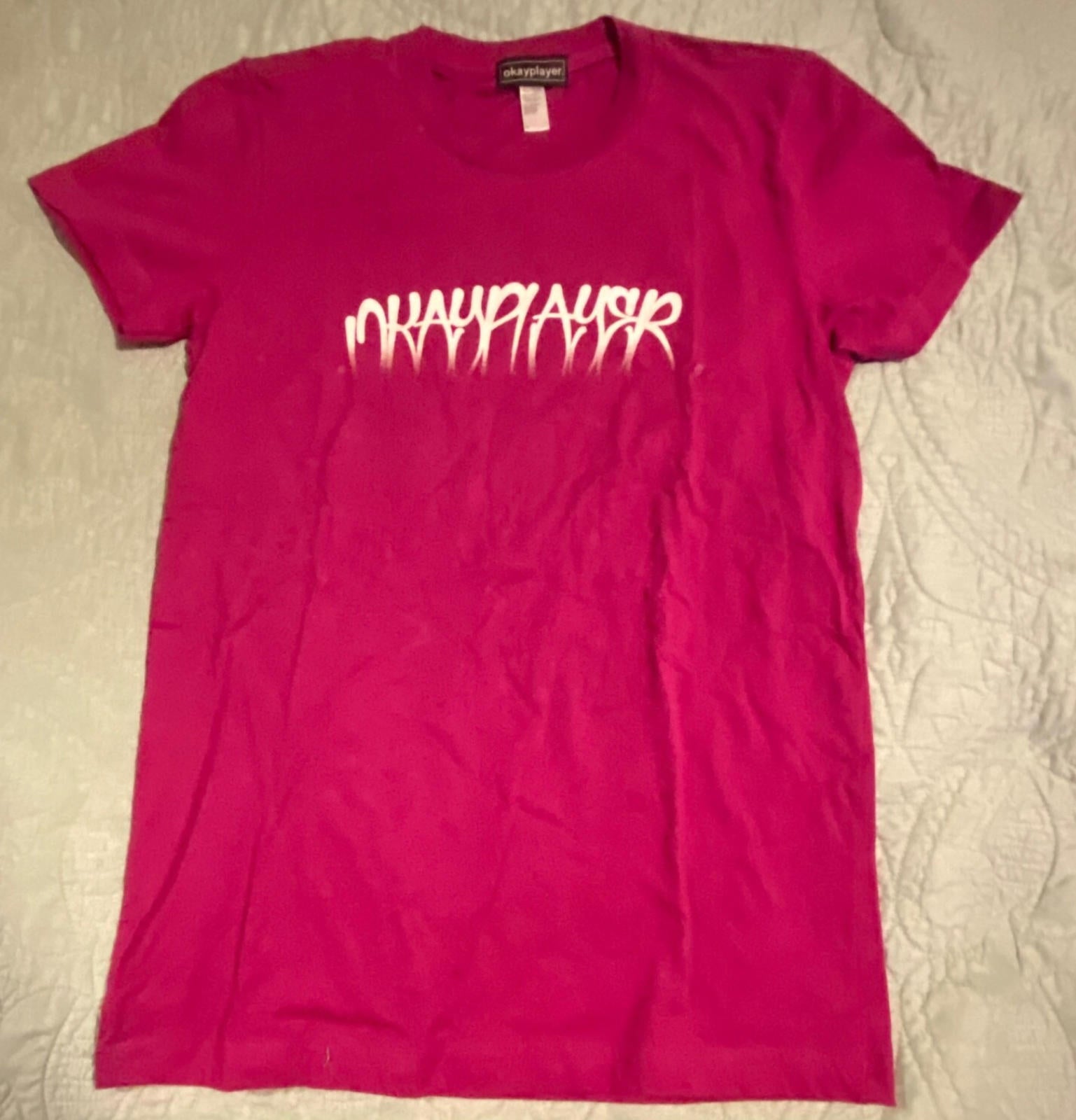 Vintage OkayPlayer T-shirt Fuchsia Graffiti Okay Player Tag Streetwear Hip Hop L - Panic 39