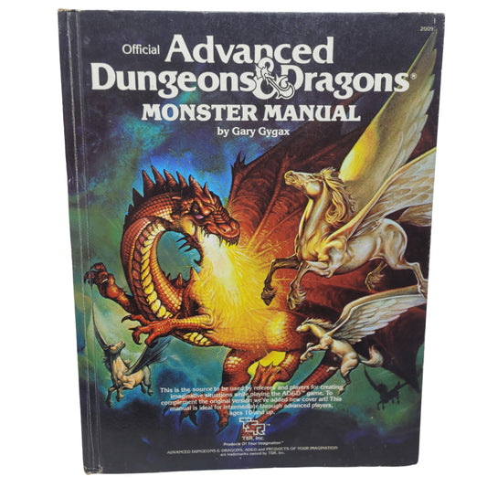 AD&D Monster Manual Gary Gygax 1979 4th Print TSR Inc. Dungeons Dragons RPG