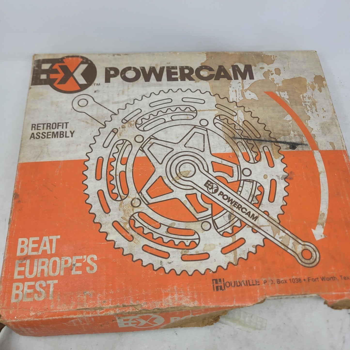 Vintage Houdaille Powercam Crankset 172.5mm Sugino Mighty Competition Boxed 80s