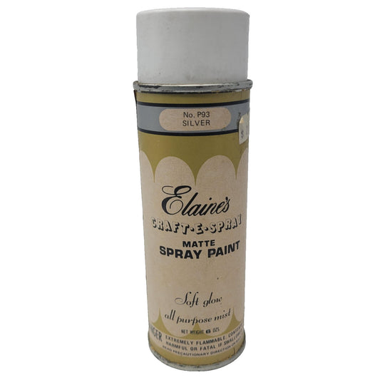 RARE Vintage Elaines Craft-E-Spray Silver 6oz Matte Spray Paint Can