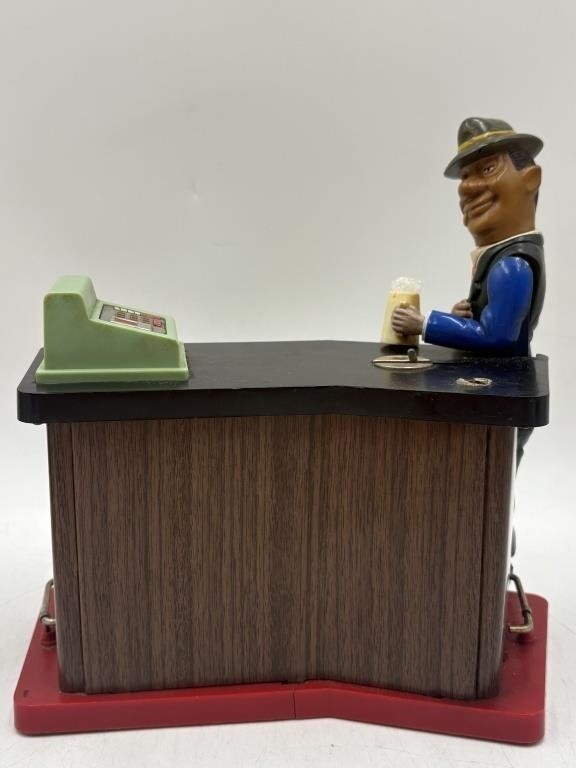 Vintage 1960s Battery Operated Drinker’s Savings Bank  Bar Toy Japan