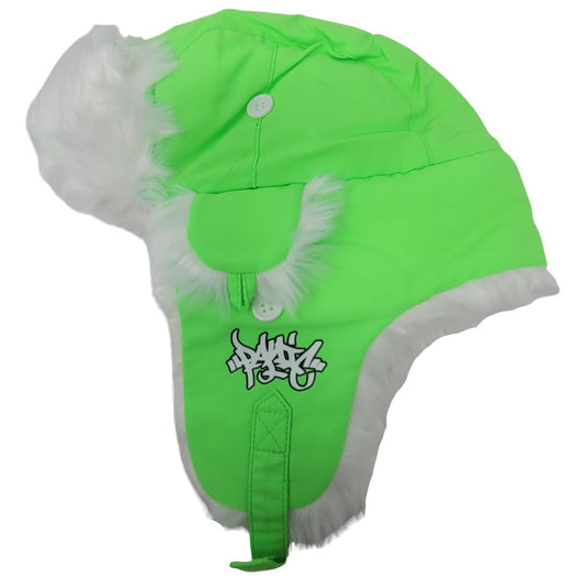 The Side Logo Aviator Hat in Neon Green and White