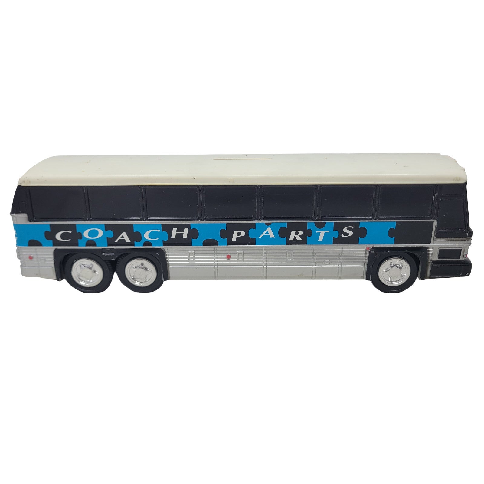 Universal Coach Parts Motorcoach Expo Vintage MCI Bus Plastic Coin Bank 1/50 - Panic 39