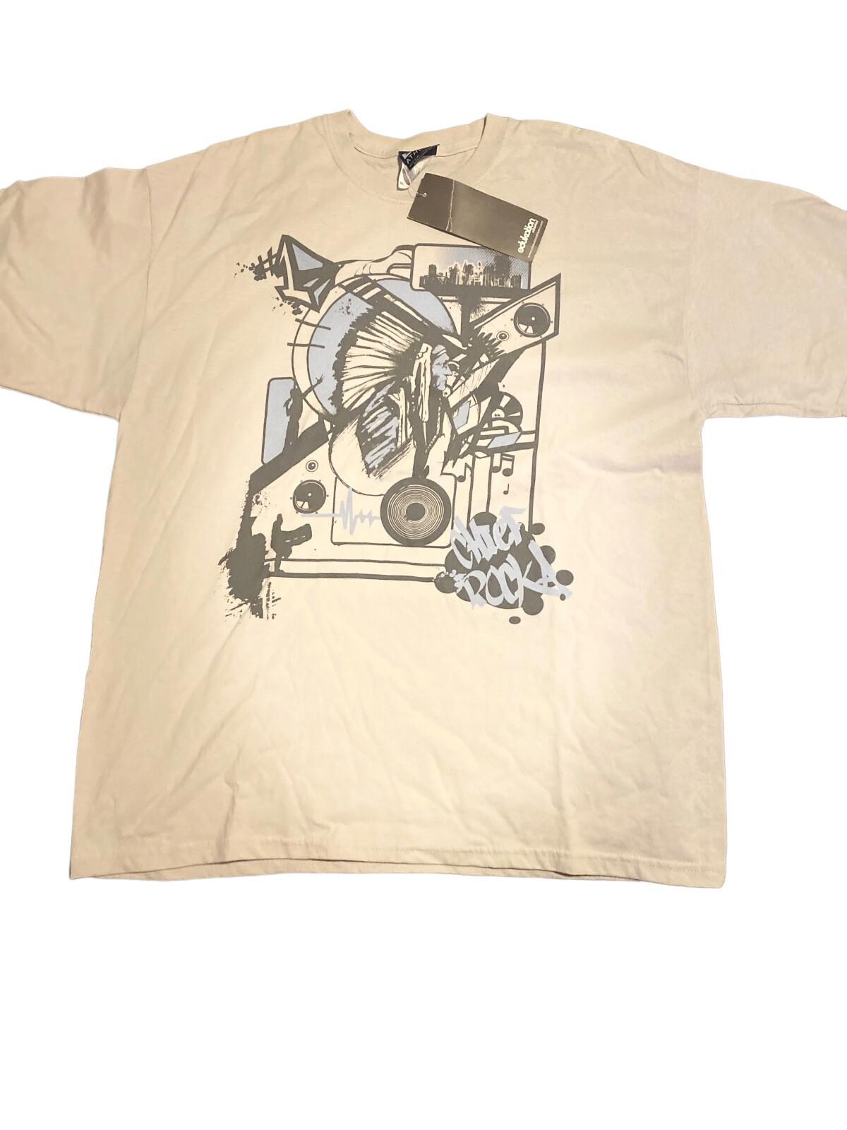edukation athletics Men's T-shirt Size XL Light grey Hip Hop Streetwear Vintage - Panic 39