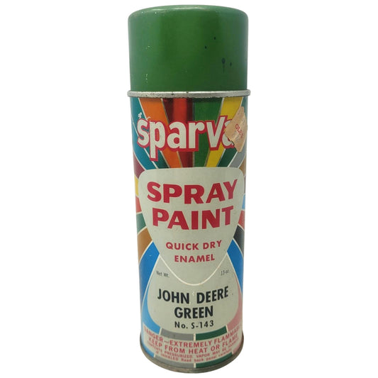 Vintage SparVar Spray Paint Can John Deere Green S-143 Metal Lid Retro graphics