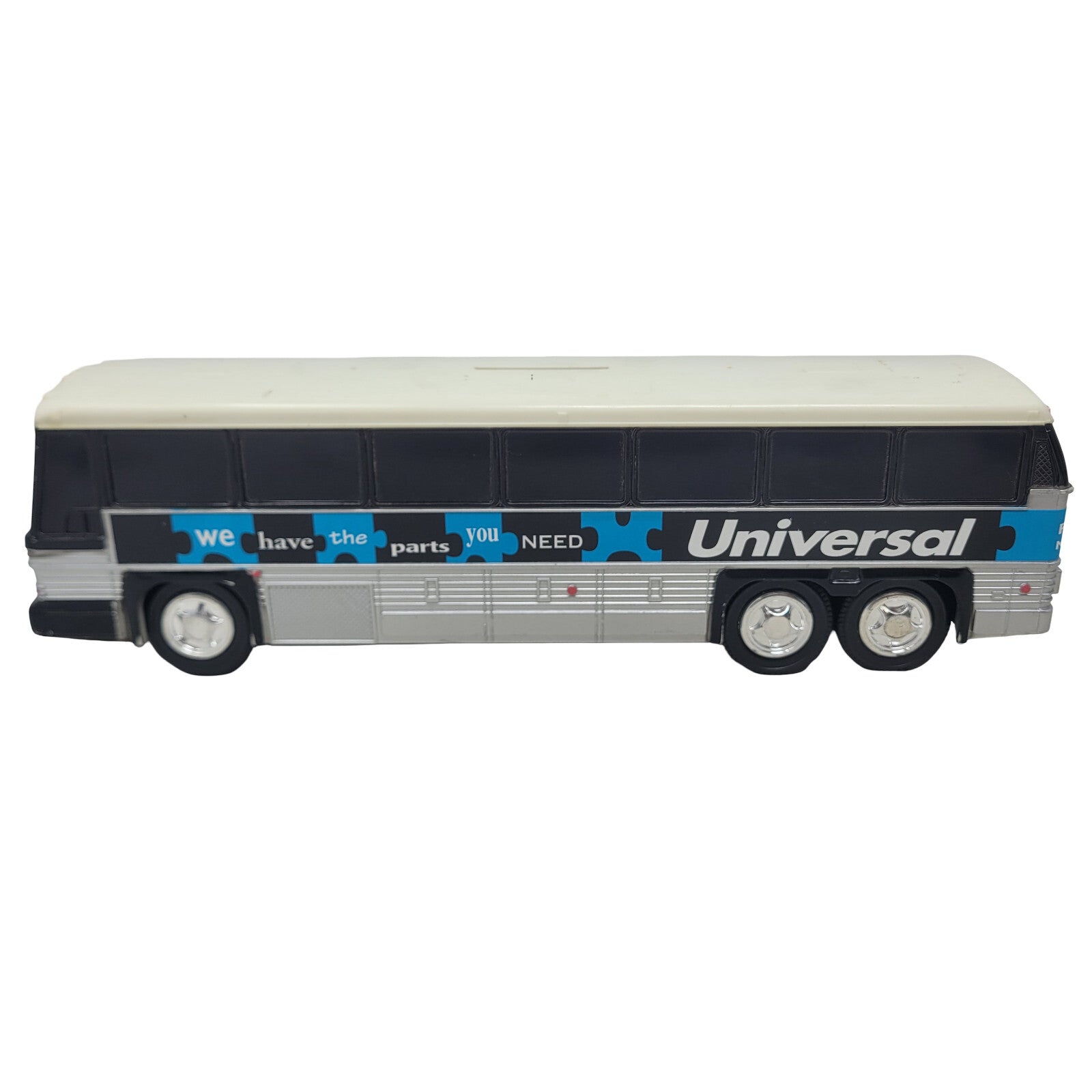 Universal Coach Parts Motorcoach Expo Vintage MCI Bus Plastic Coin Bank 1/50 - Panic 39