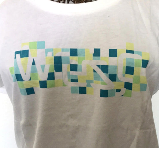 WeSc Womens puzzle style letter print White XS T-shirt Streetwear Hip Hop Vintag - Panic 39
