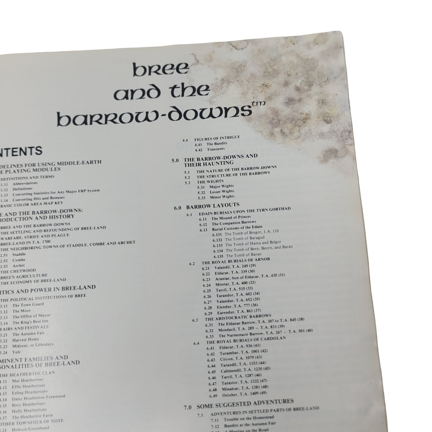 Bree and the Barrow-Downs ICE 1984 Middle-Earth RPG Module Tolkien MERP Fantasy