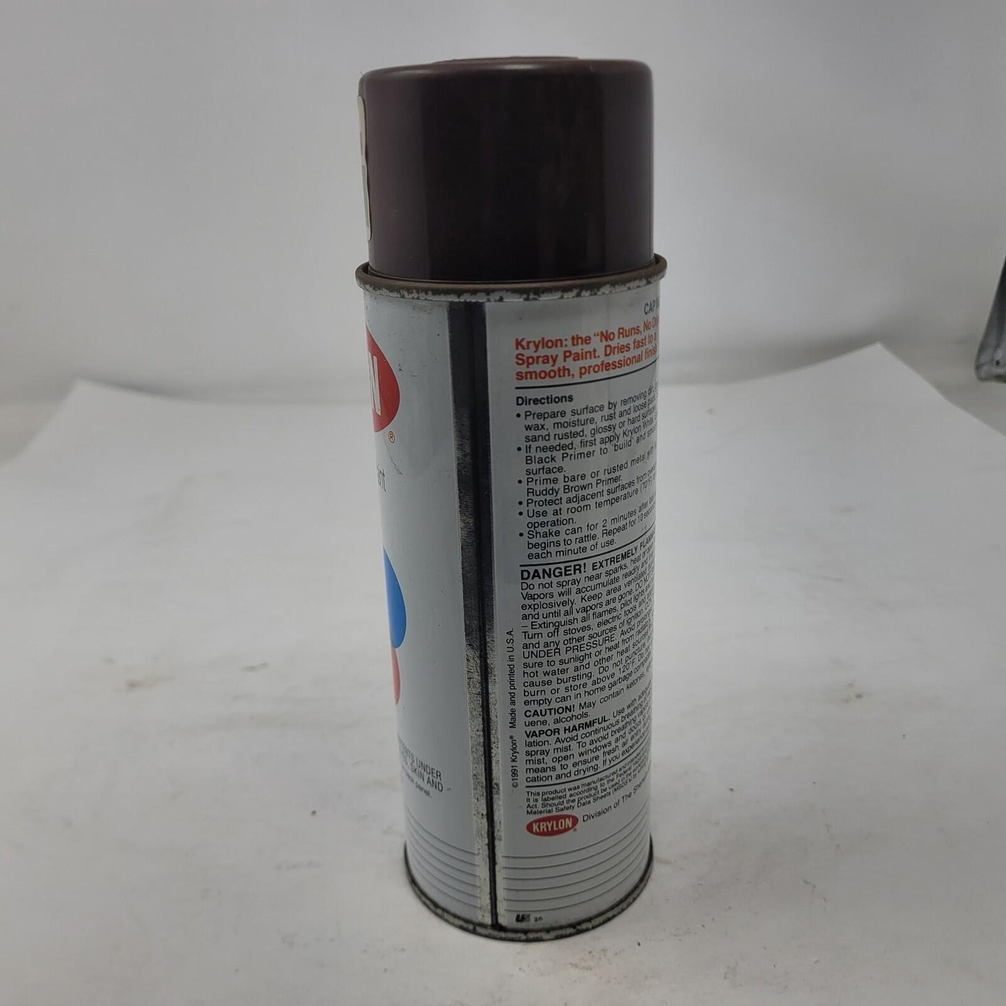 Vintage Krylon Leather Brown 2501 1991 90s Barcode Label Spray Paint Can