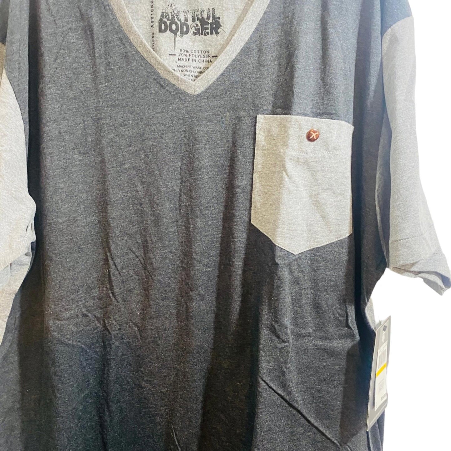 Artful Dodger Devils Pocket Tee Charcoal Gray Streetwear Vintage Hip Hop 3XL