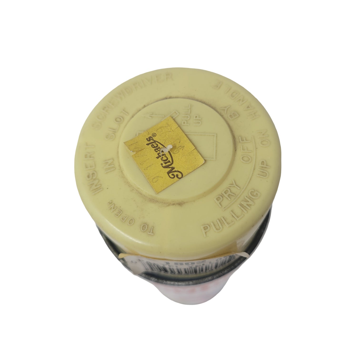 Vintage Krylon Pastel Yellow 1802 Borden Era Spray Paint Can Bar Code Label Lid