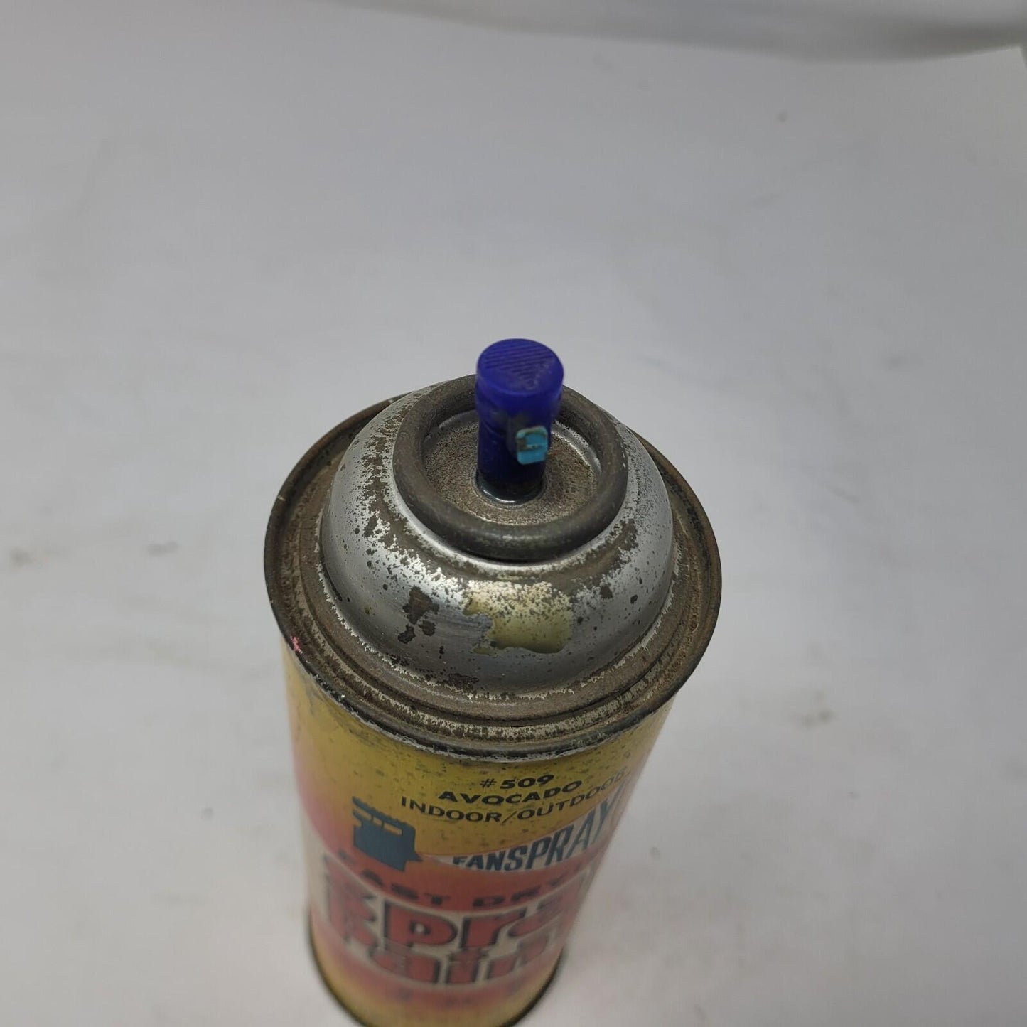 Vtg 1960's 1970's Fanspray Fast Drying #509 Avocado Paper Label Spray Paint Can