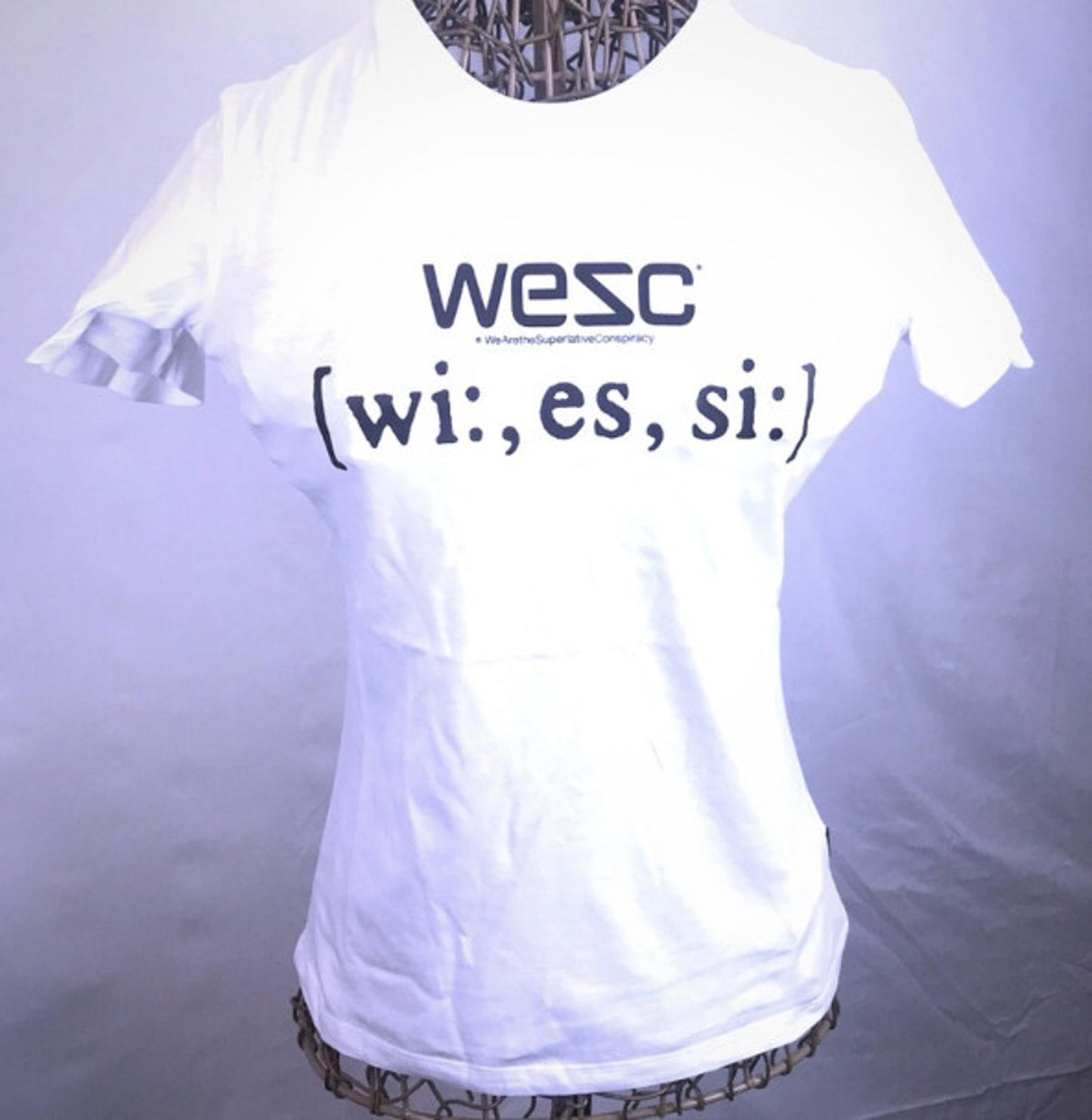 WeSc fonetic white T-shirt Women’s  Size Small Streetwear Hip Hop Rave Vintage - Panic 39
