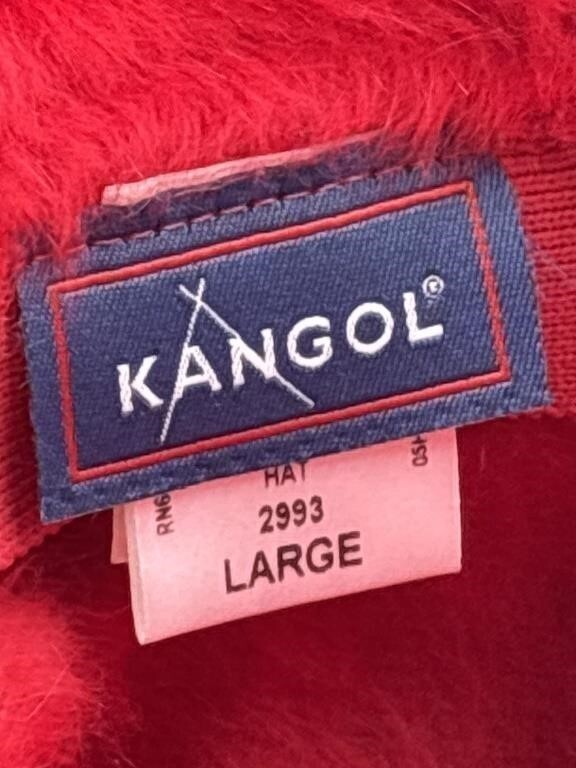 Vintage 90s UK Kangol Furgora Rap Hat Casual Bucket Hat Red Angora Blend Adult L