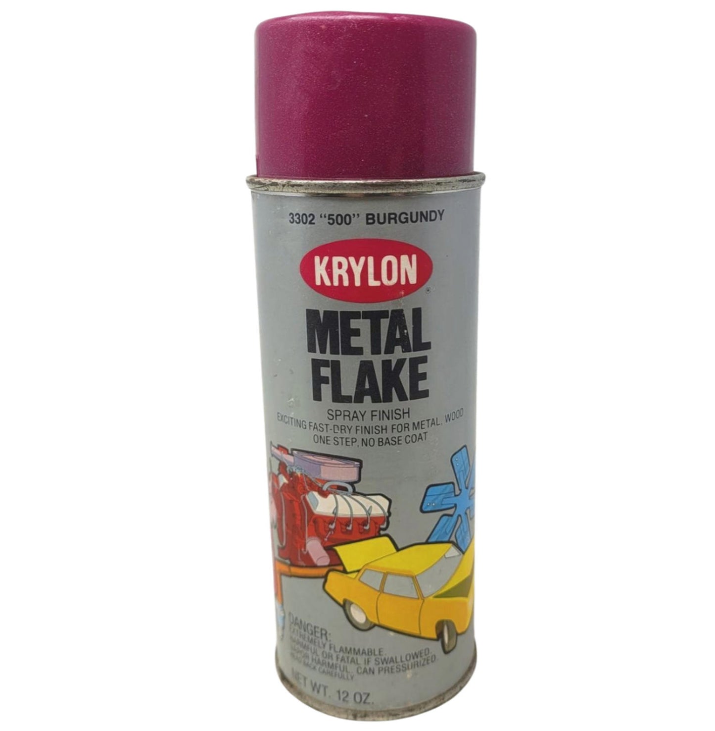Vintage Krylon Metal Flake Spray paint 3302 "500" Burgundy not working