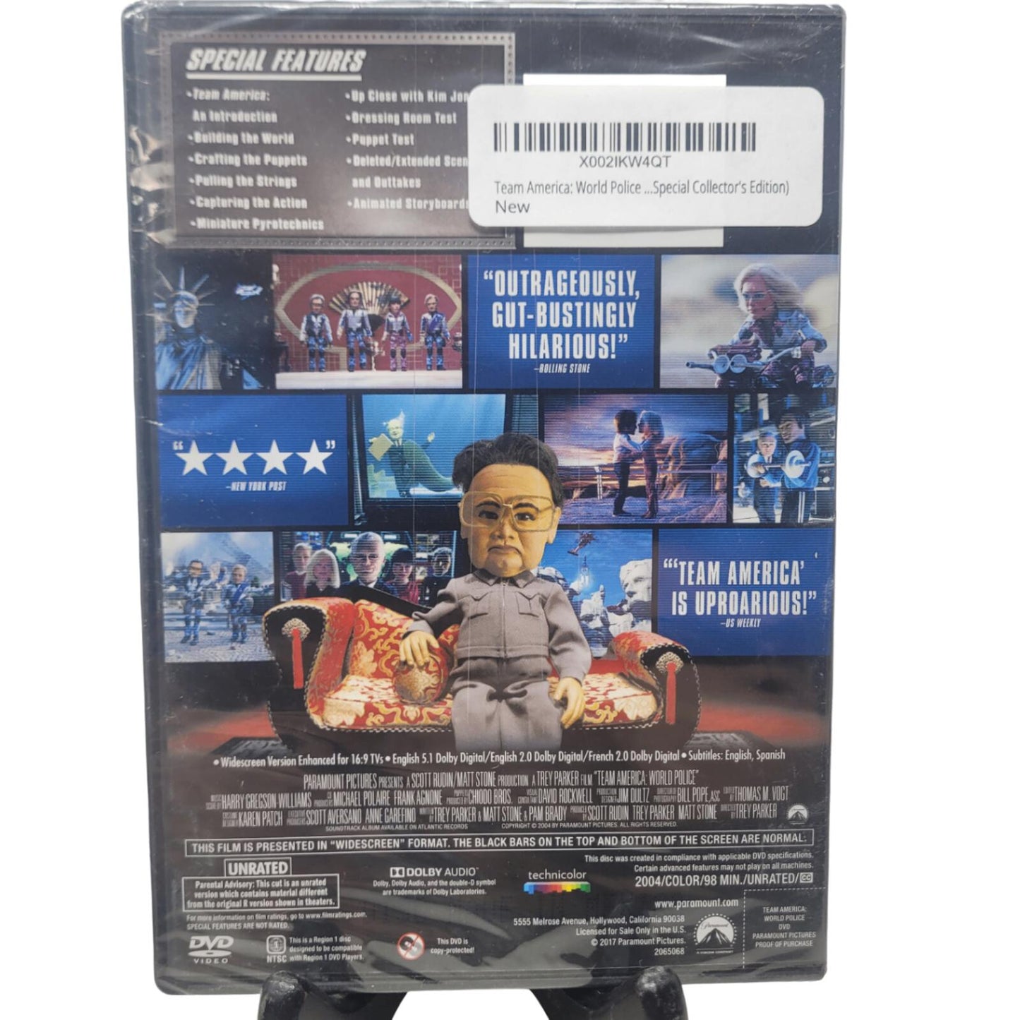 Team America World Police DVD 2004 Uncensored Unrated Parker Stone New Sealed