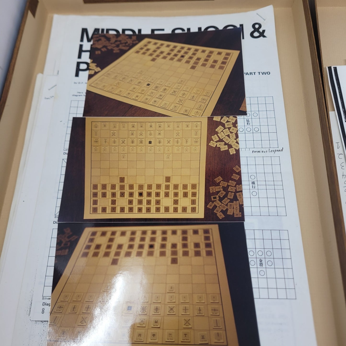 Vintage Chu Shogi Board Game Set Folding Ancient Japanese Chess