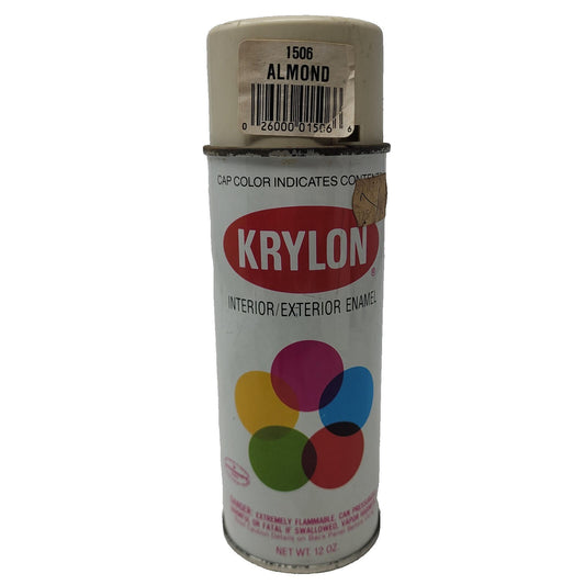 Vintage Krylon Almond 1506 Borden Era Spray Paint Can.  Bar Code Lid.